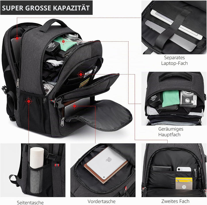 Cafele Rfid Anti-Diebstahl-Rucksack Laptop Schulrucksack Teens Bookbag Mittlerer Computerrucksack mi