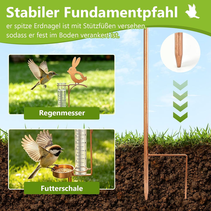 Regenmesser Frostsicher Regenmesser Garten Regenwassermesser mit Erdspiess | Gartendeko Niederschlag