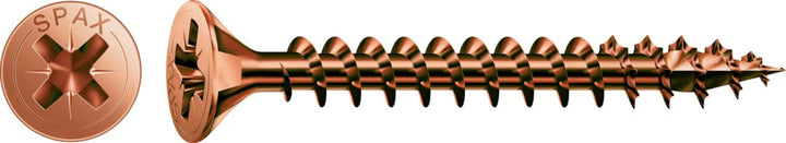 SPAX Universalschraube, 3,5 x 30 mm, 1000 Stück, Kreuzschlitz Z2, Senkkopf, Teilgewinde, 4CUT, Brüni