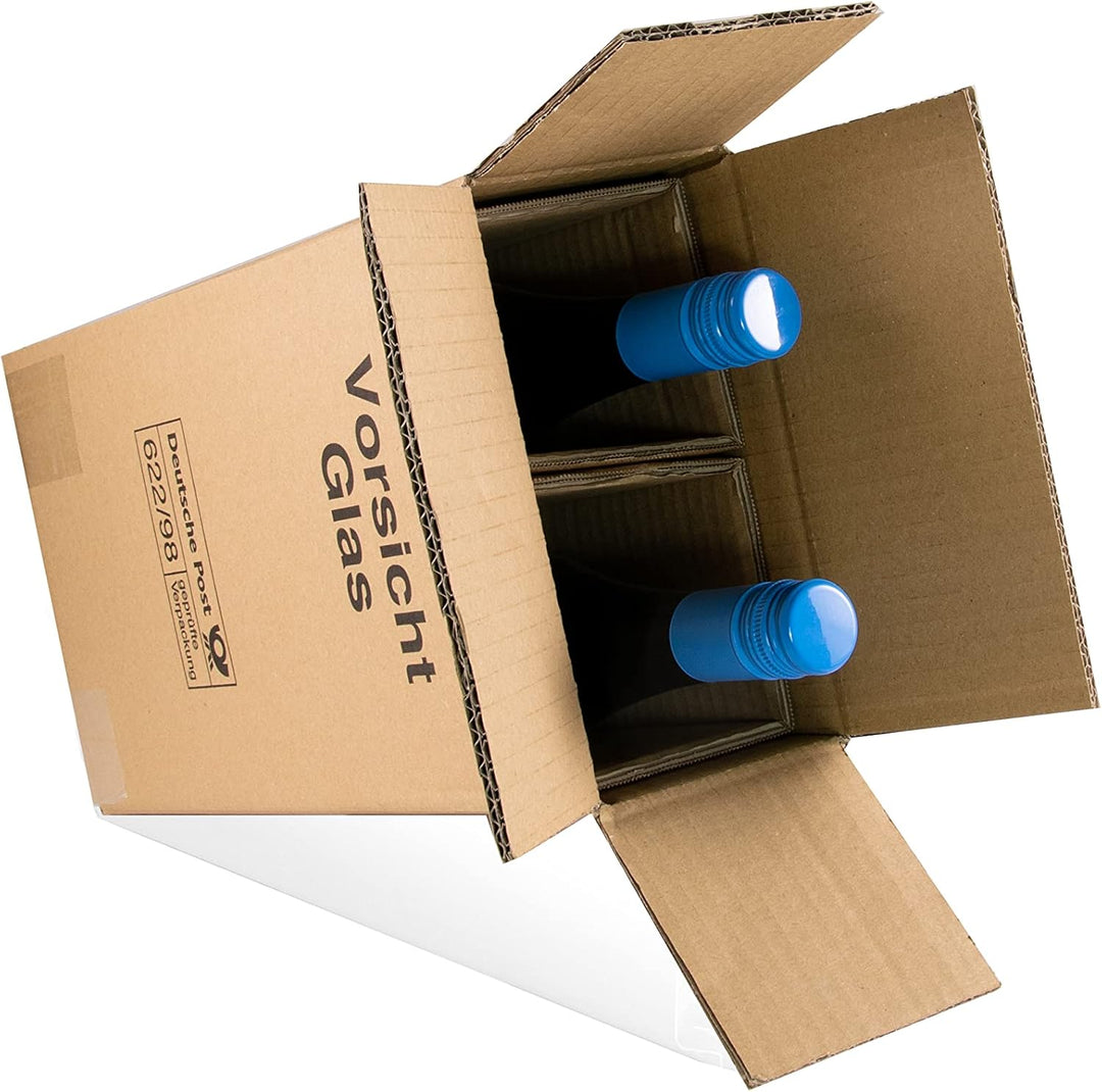 5x Wein Versandkarton 2er DHL/UPS geprüft für 2 Flaschen (Umkarton, Hülse, 1 Deckel) 5 x 2er, 5 x 2e