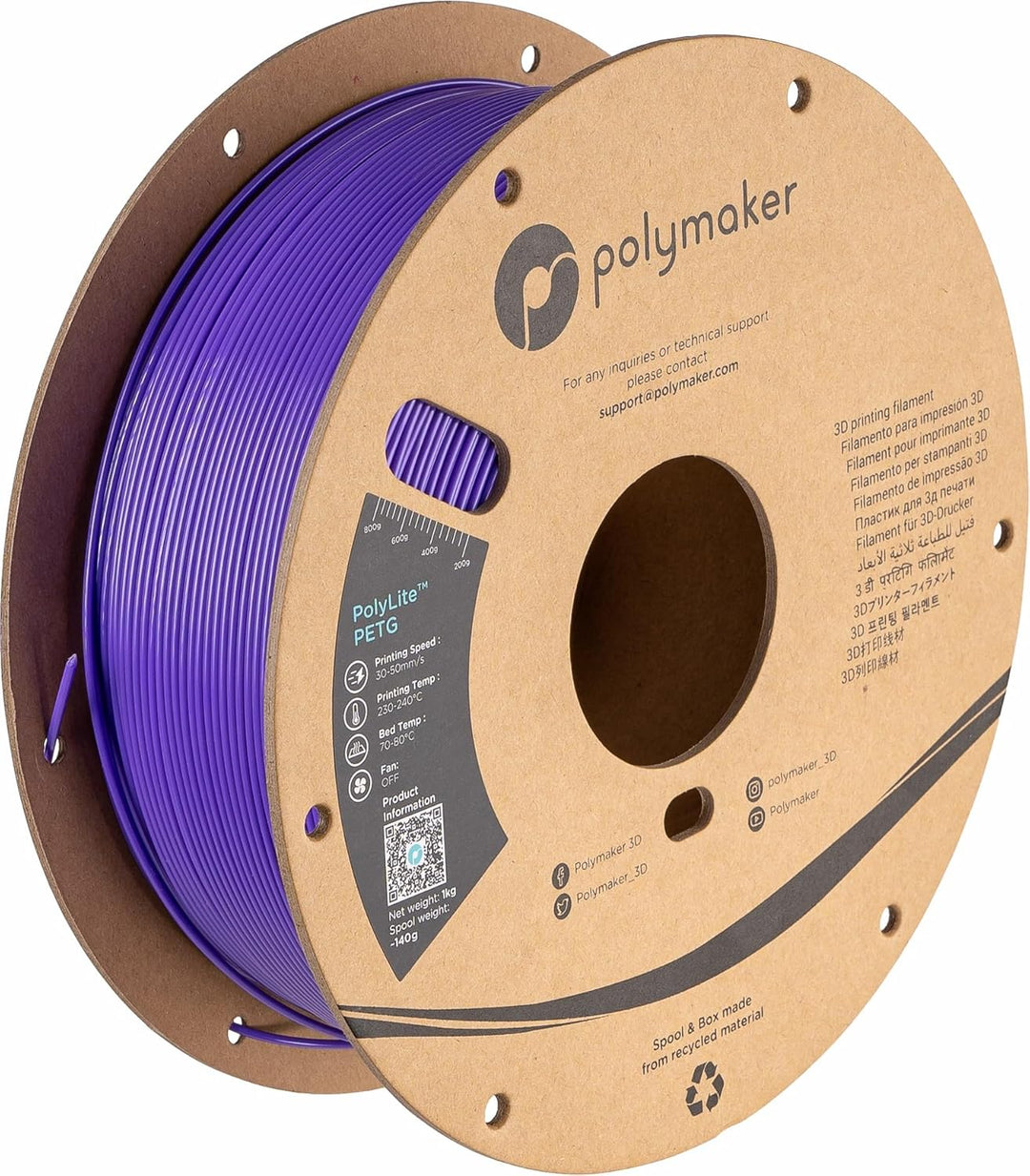 Polymaker PolyLite PETG Purple - 1,75mm - 1kg