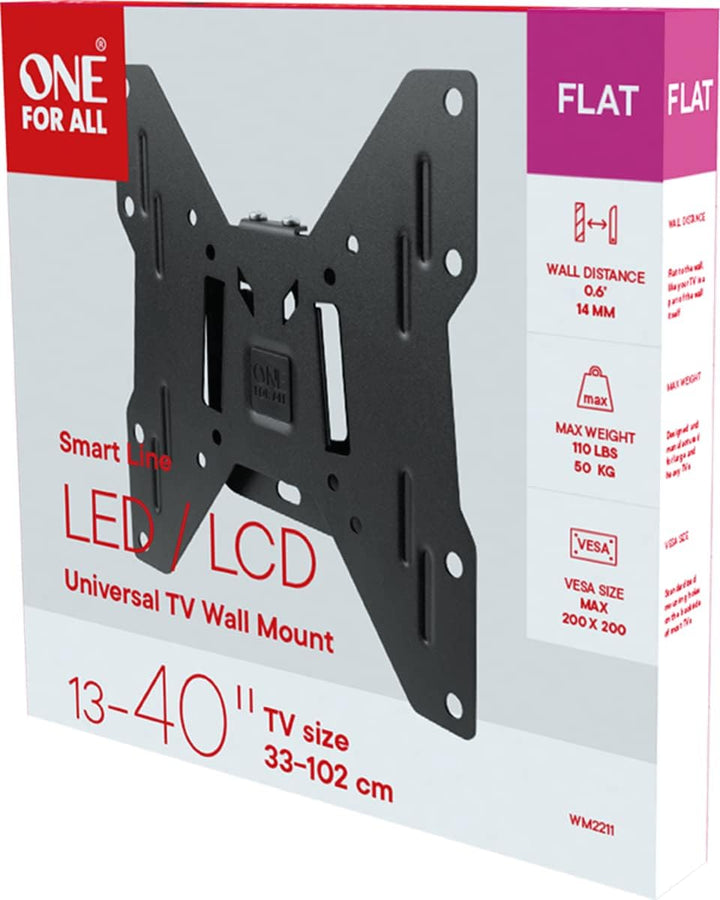 One For All TV-Wandhalterung - Fernseher Halterung - Curved 4K OLED QLED LED Flachbildfernseher - 13
