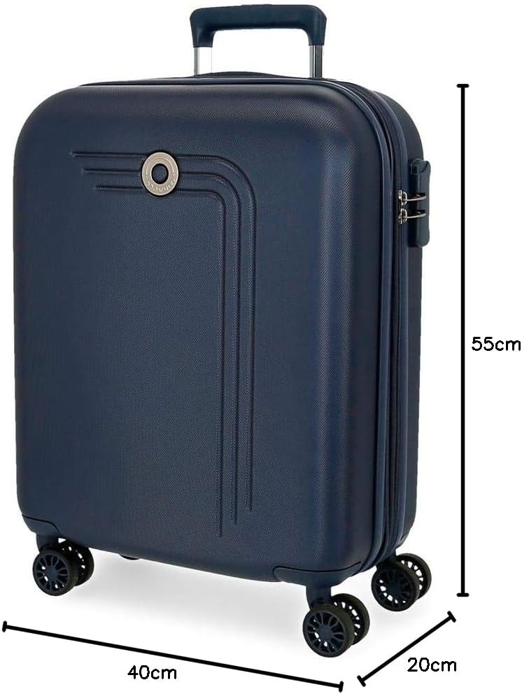 Movom Riga Kabinenkoffer Blau 40x55x20 cms Hartschalen ABS Kombinationsschloss 37L 3Kgs 4 Doppelräde