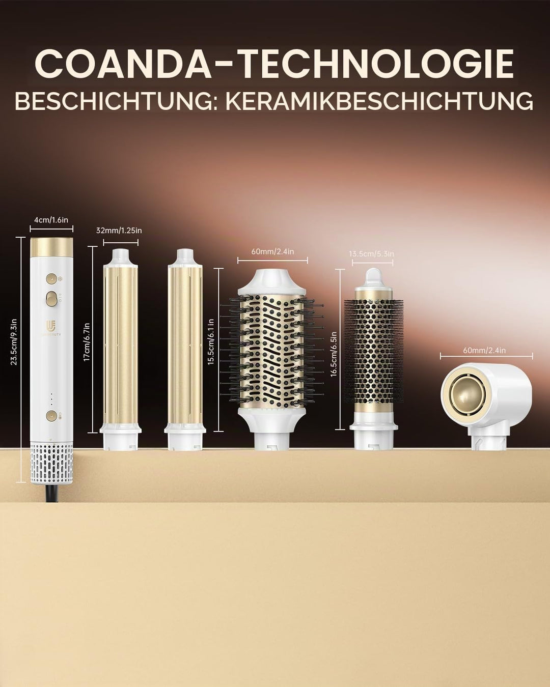 webeauty [Dual Voltage] 6in1 Hairstyler,110,000U/Min, 30M/S, 500 Millionen Negative Ionen Hochgeschw