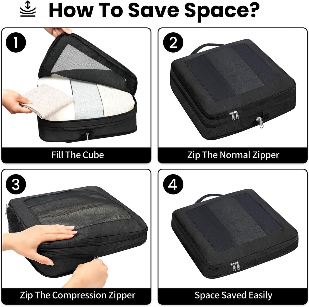 Kompressions-Packwürfel, Verbessertes Netzfenster, Sichtbar und Tragbar, Erweiterbare Reisegepäck-Or
