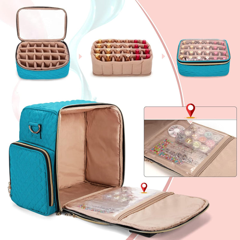 Luxja Nagellack Organizer Tasche, Nagellack Aufbewahrung Tasche für Nageltrockner und 72 Flaschen Na