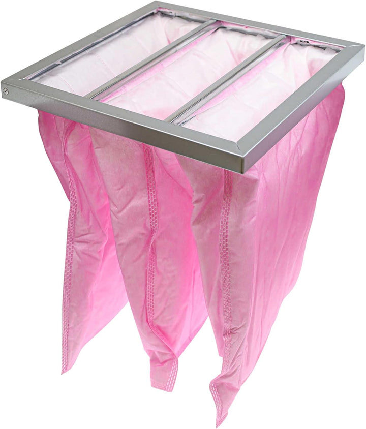 vhbw Taschenfilter für Diverse Klima- und Lüftungsanlagen - Filter F7, 28,7 x 28,7 x 36 cm, Rosa