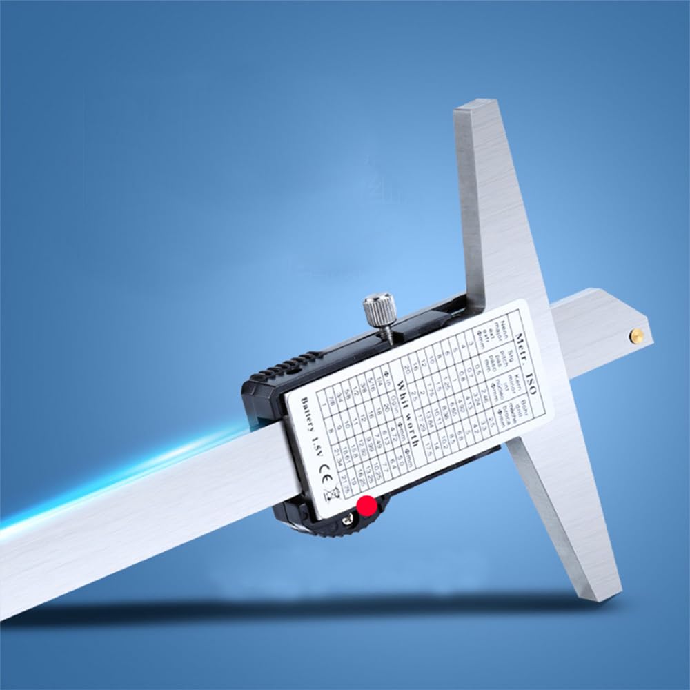Digitaler Tiefenmesser, 0-300MM Tiefenmessgerät Tiefenmessschieber Professionell Messgerät für Holza