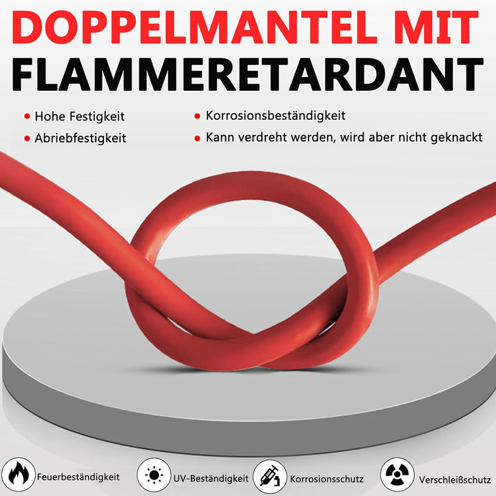 Oududianzi 2x3m Solarkabel 4mm2, Solarkabel Verlängerung 1/2/3/5/10/15/20/30m, Photovoltaik Kabel 4m