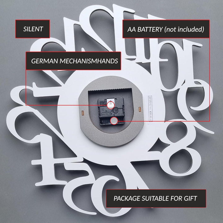 CalleaDesign Russell Wanduhr Weiss Feuerrot Aluminium Elegantes Originelles Hochwertig 45 cm Moderne