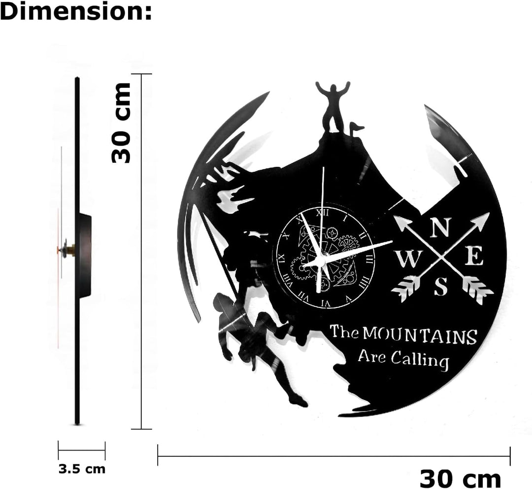 Instant Karma Clocks Wanduhr aus Vinyl Klettern Bergsteigen Hiking