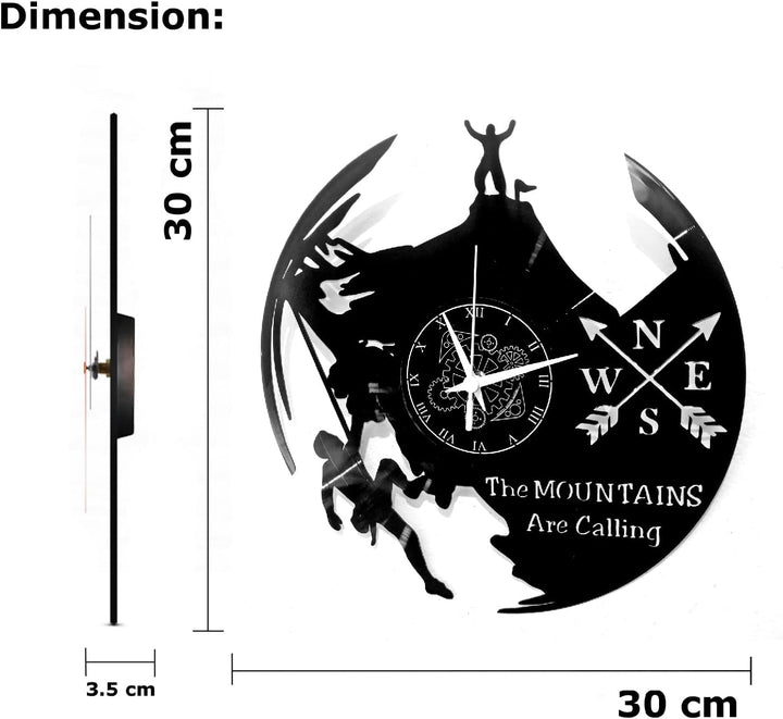 Instant Karma Clocks Wanduhr aus Vinyl Klettern Bergsteigen Hiking