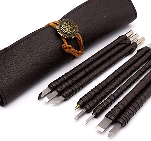 8 Stück Steinsticher, Manuelle Wolframstahl Holzmeissel Set für Harzschnitzerei, Holzbearbeitung und