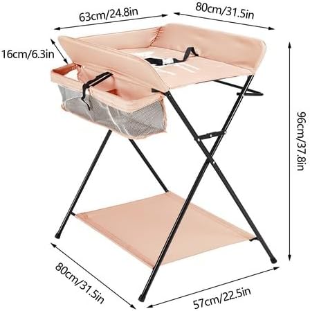 Baby Wickelkombi Klappbare Wickelkommode,Wickeltisch Mit Rollen,Mobiler Wickeltisch Mit Wickelauflag