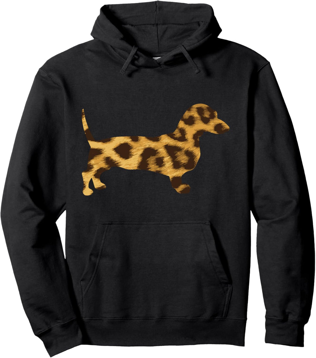 Leopard Print Dachshund Weiner Sausage Dog Animal Pet Gift Pullover Hoodie