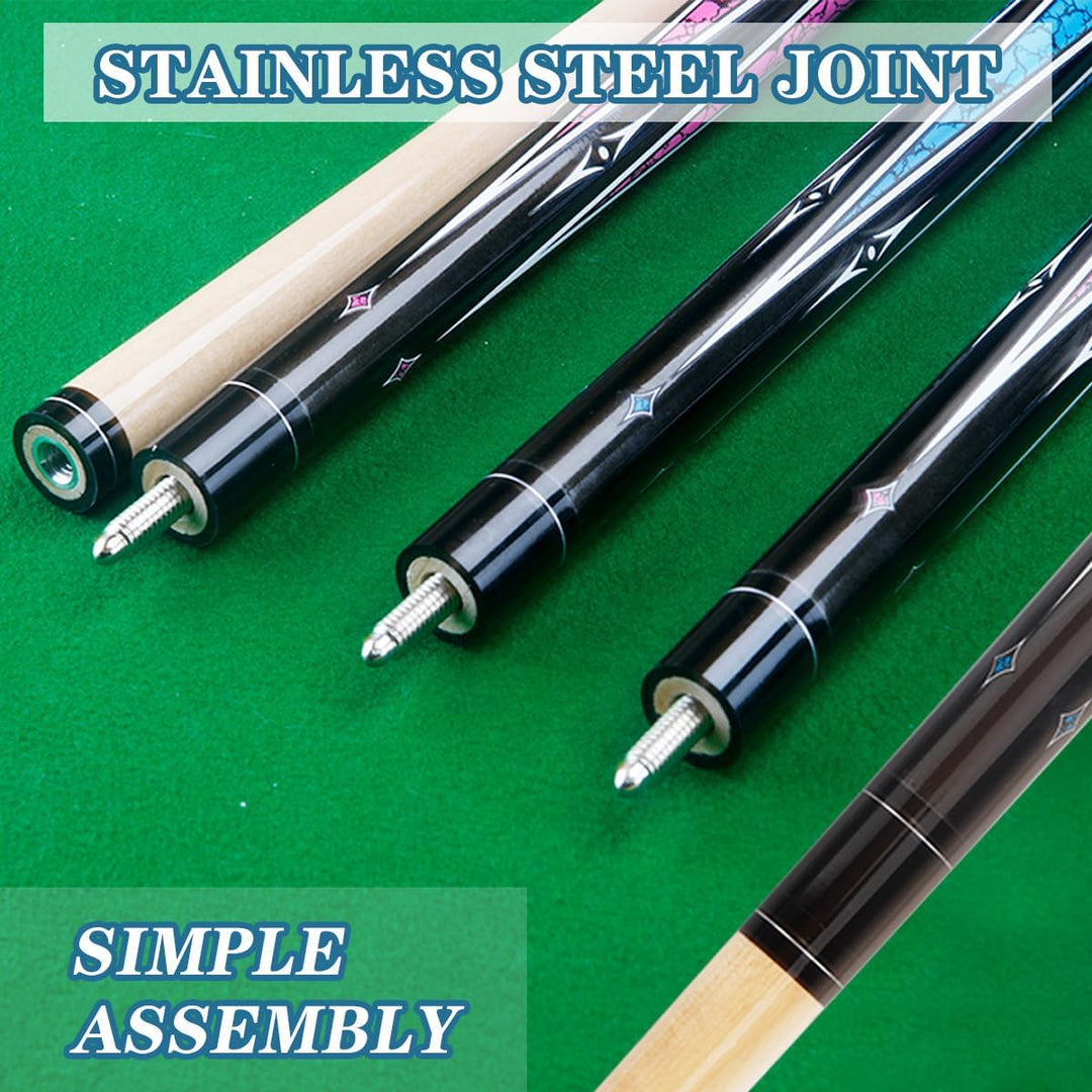 Billiards Short Pool Cue Stick, 48inch Billiard Cue Sticks, Table Pool Stick for Beginners, Hardwood