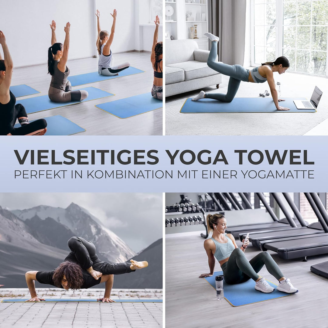 NirvanaShape Yoga Handtuch rutschfest | Hot Yoga Towel mit Antirutsch-Noppen | hygienische Yogatuch-