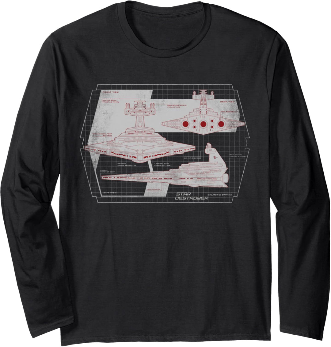Star Wars Imperial Star Destroyer Diagram Langarmshirt