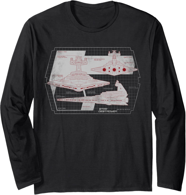 Star Wars Imperial Star Destroyer Diagram Langarmshirt