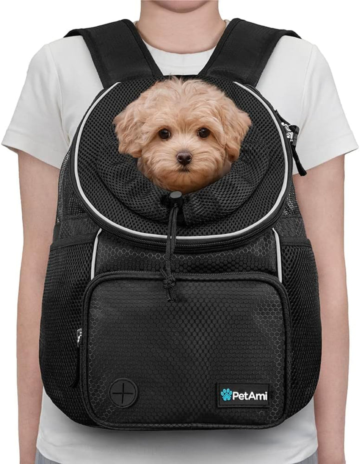 PetAmi Hundetragetasche vorne, Verstellbarer Rucksack für Hunde, Haustier, Katzen, Brusttasche, belü