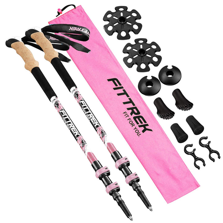 FitTrek Wanderstöcke - Trekkingstöcke Kork - Walking Stöcke Teleskop - Nordic Walking Stock Verstell