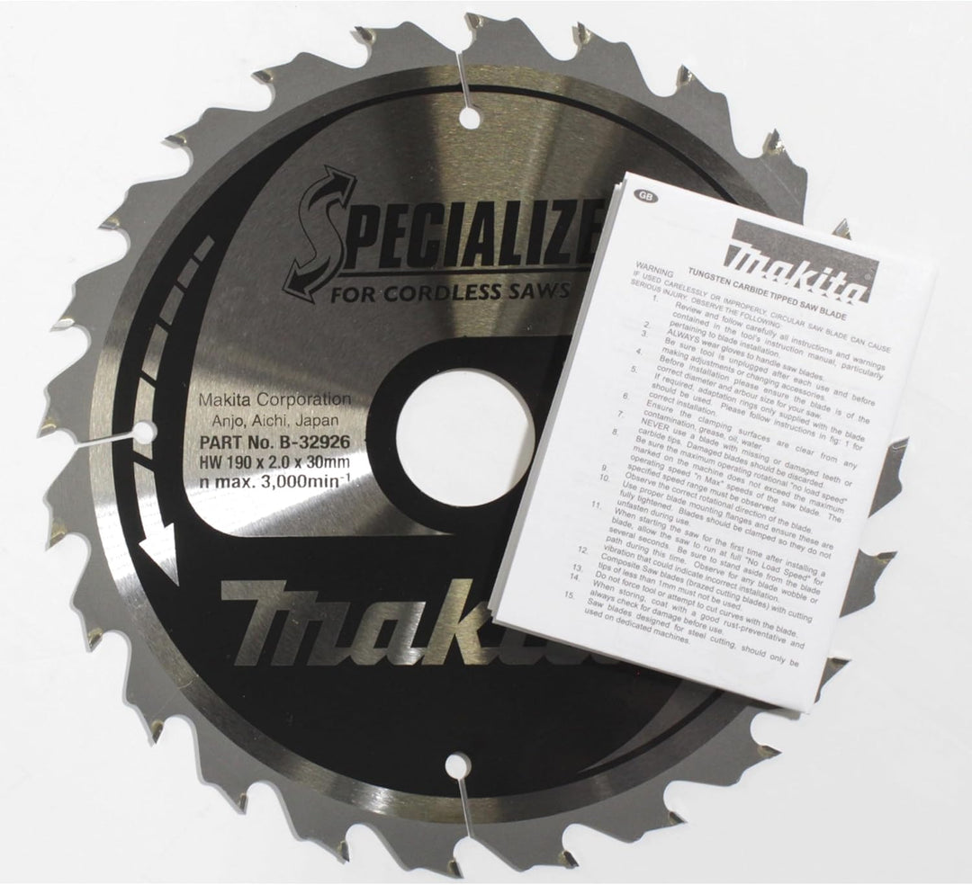 Makita Specialized Saegeblatt, 190 x 30 mm, 24Z, B-32926