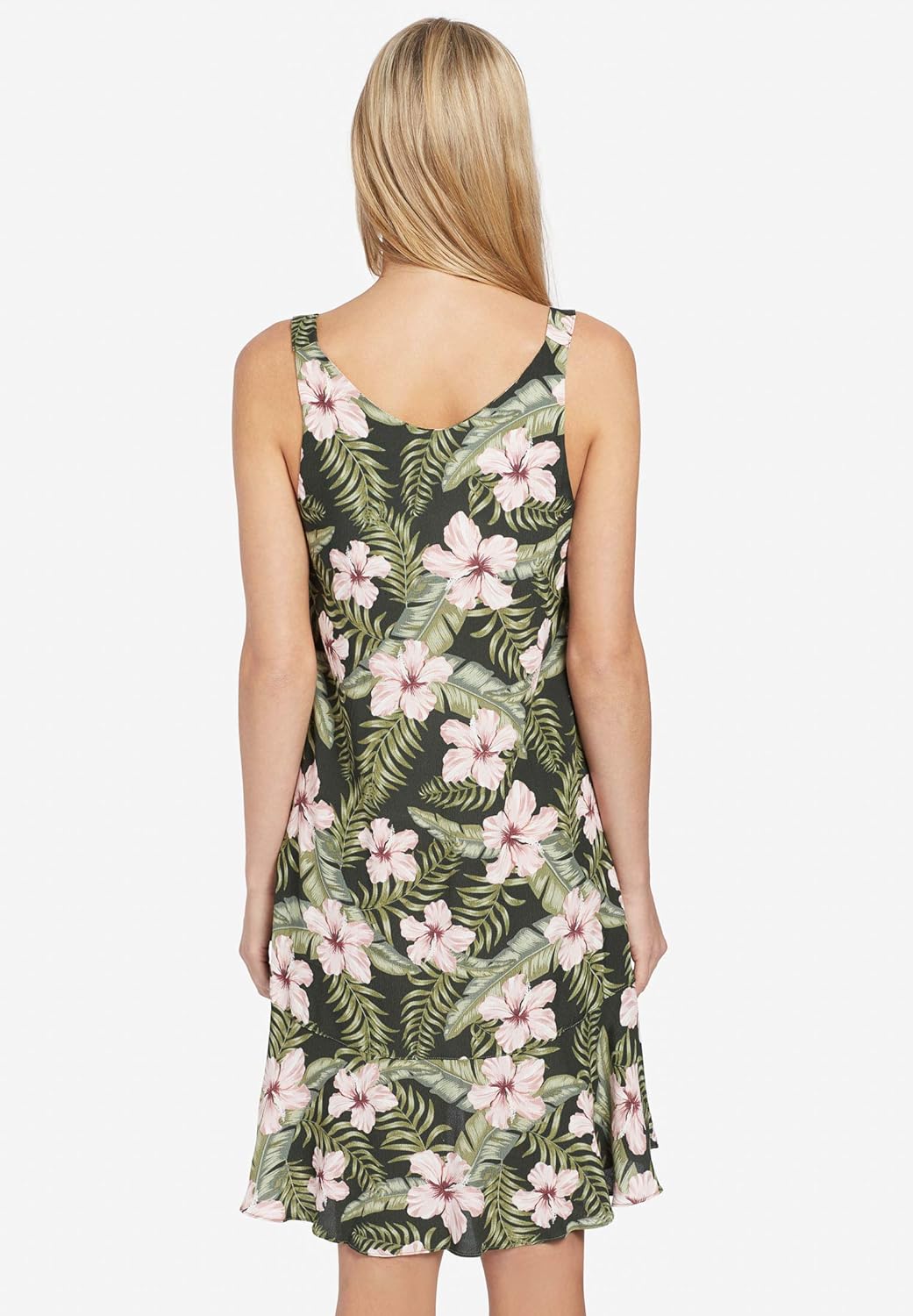 khujo Damen Kleid Duchess Trägerkleid mit Volantsaum leichtes Sommerkleid