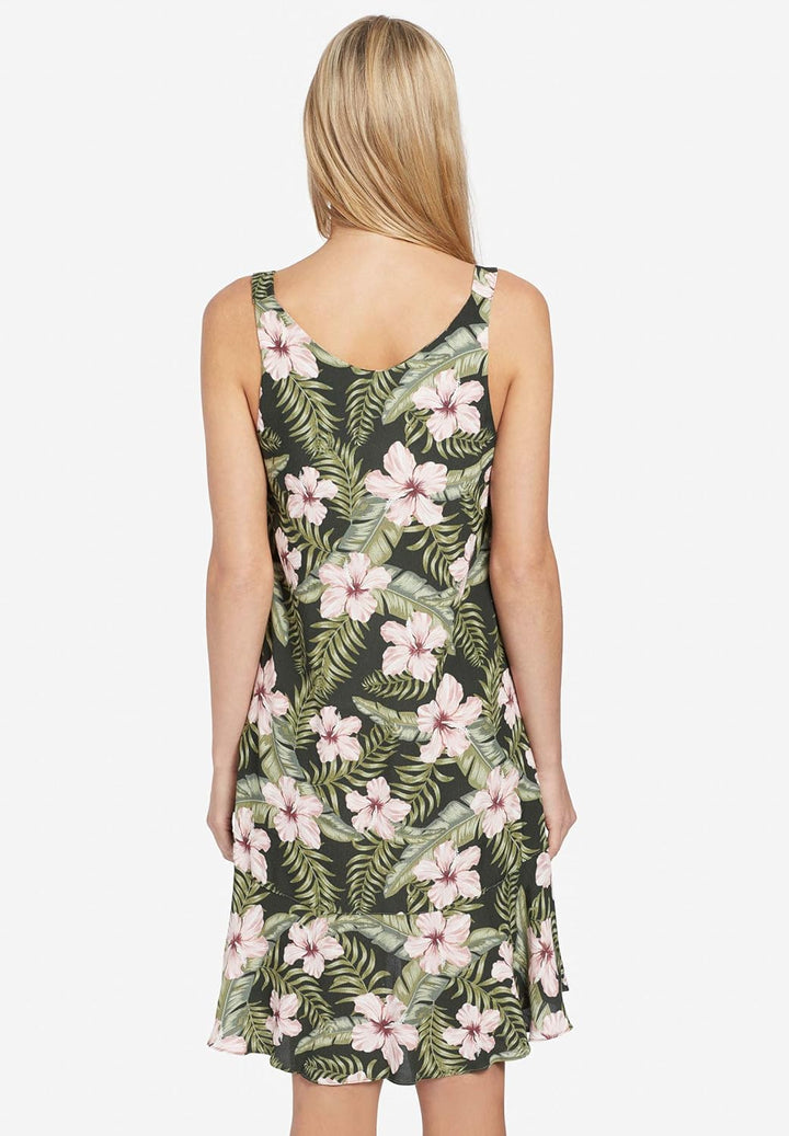 khujo Damen Kleid Duchess Trägerkleid mit Volantsaum leichtes Sommerkleid