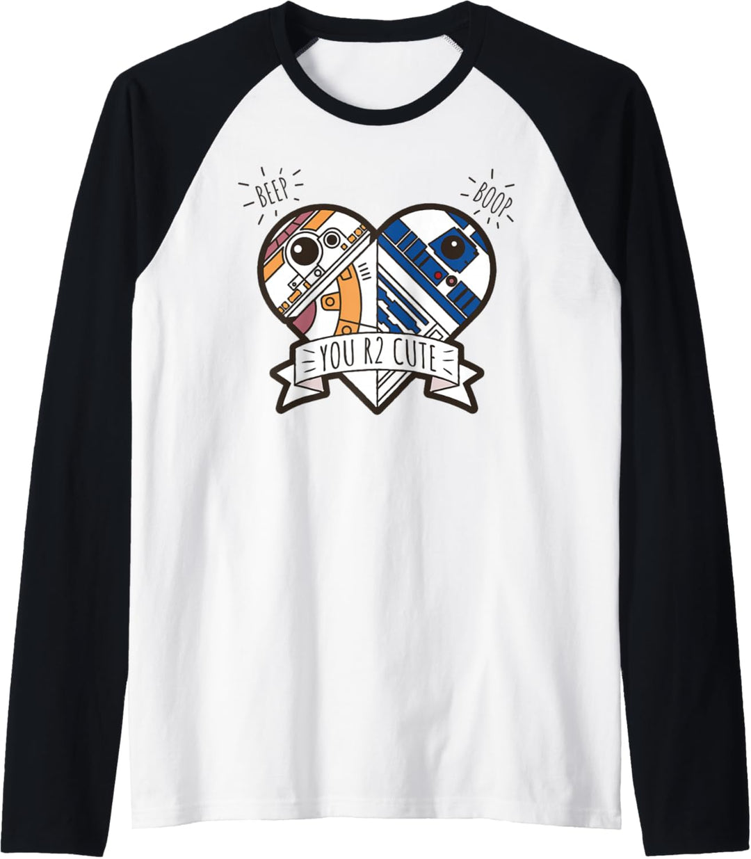 Star Wars R2-D2 BB-8 Droid Heart Valentine's Day Raglan
