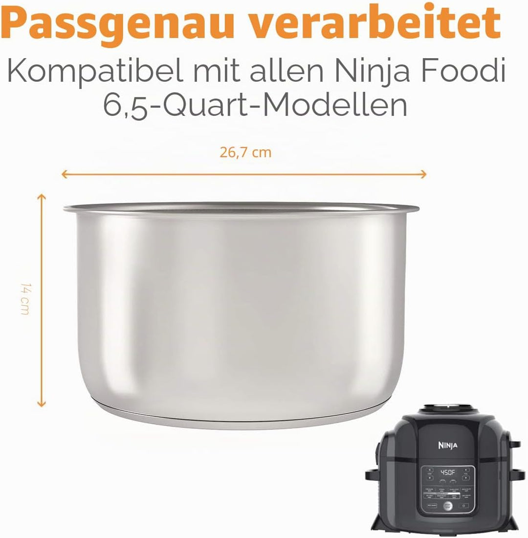Sicheer -Einsatz aus Edelstahl, kompatibel mit Ninja Foodi 6,5 Quart, von Sicheer 6.5 Quart, 6.5 Qua