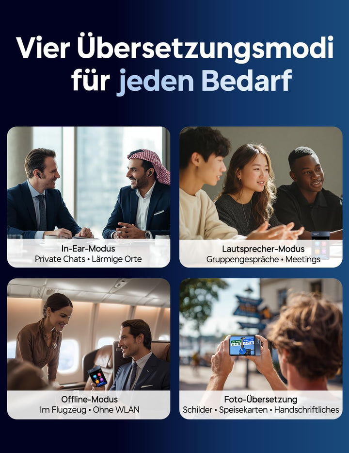 Anfier A9 KI Übersetzer Kopfhörer Testsieger 4G Anrufe &amp; Hotspot Freigabe, Echtzeit Sprachübersetzer
