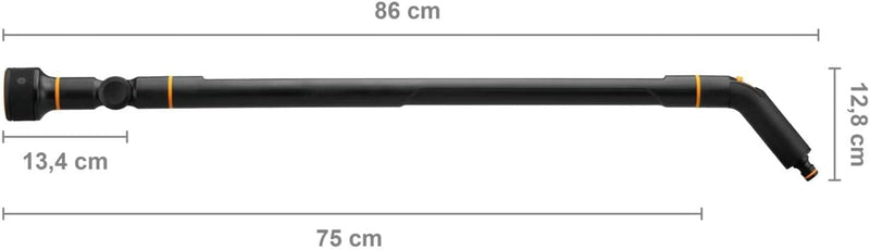 Fiskars Giessstab mit 3 Funktionen, Schwenkbarer SoftGrip Düsenkopf, Durchflusskontrolle, Universalg