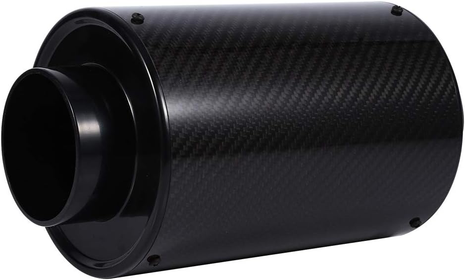 DEWIN Luftfilter,Ansaugluftfilter Universal Car 3" Kohlefaser Kaltluftfilter Kit mit Beiliegendem An