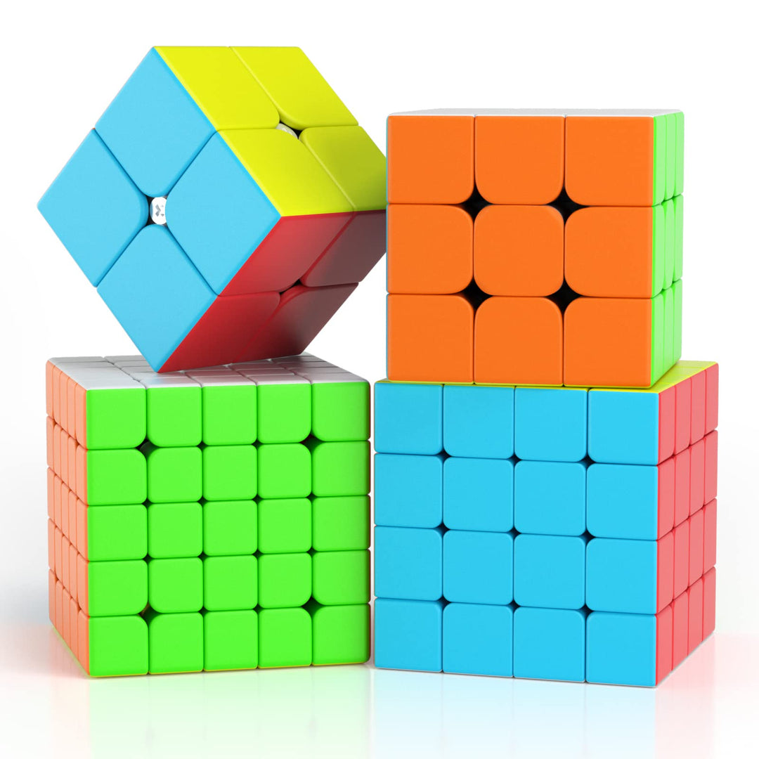 ROXENDA Zauberwürfel Set, Speed Cube Set von 2x2 3x3 4x4 5x5 Speedcube mit Geschenkbox für Kinder, G