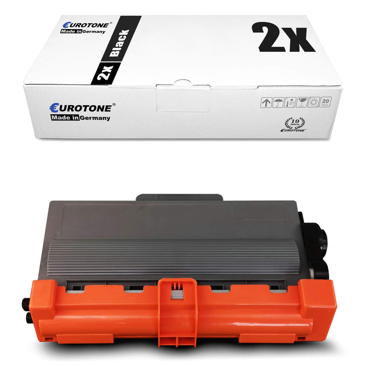 2X Eurotone Toner für Brother DCP 8110 8155 8250 DN ersetzt TN3380 Schwarz Black TN-3380 2x Black, 2