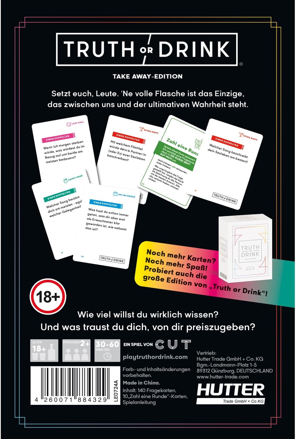Huch! Truth or Drink - Take Away-Edition, 154 mm x 39 mm x 232 mm