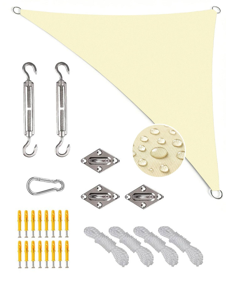 Sonnensegel Dreieckig 3x4x5m Wasserdicht, Sonnenschutz Windschutz, Premium HDPE Wetterbeständig Atmu
