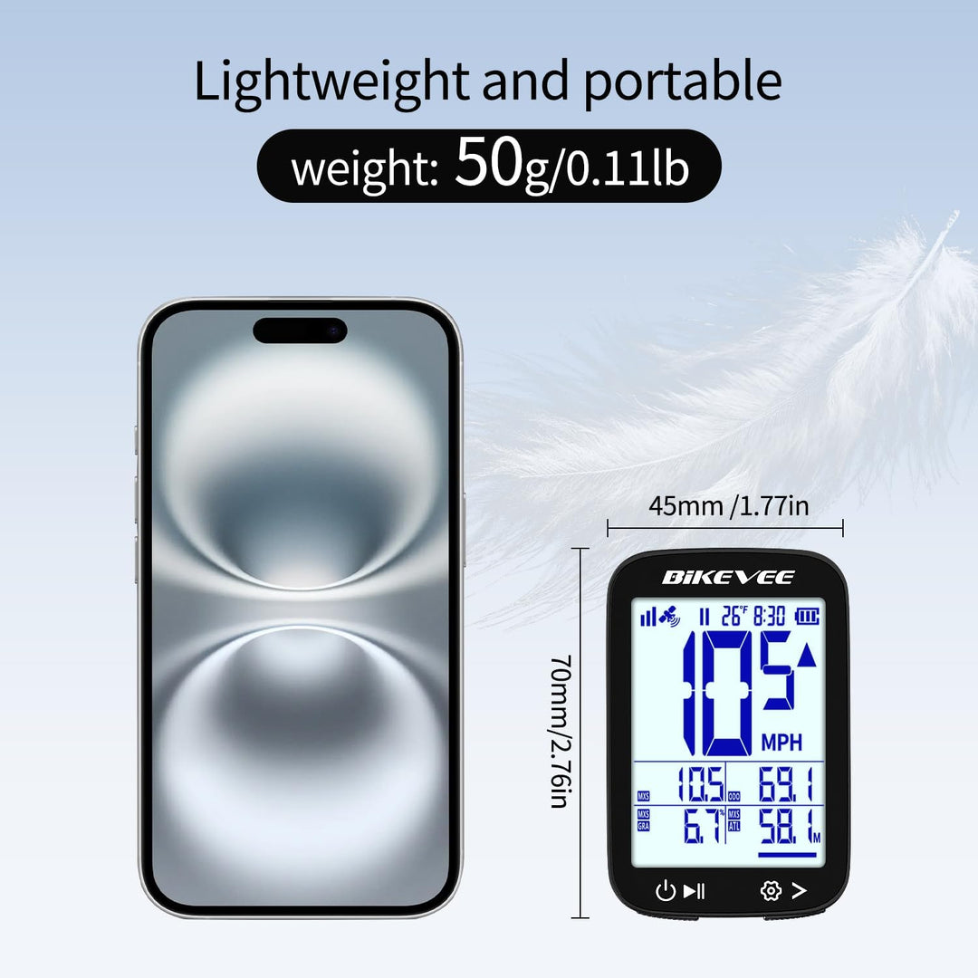 GPS Fahrradcomputer Kabellos Wasserdicht 2.4 Zoll FSTN Display IPX7 28h Akkulaufzeit Leichtes Fahrra
