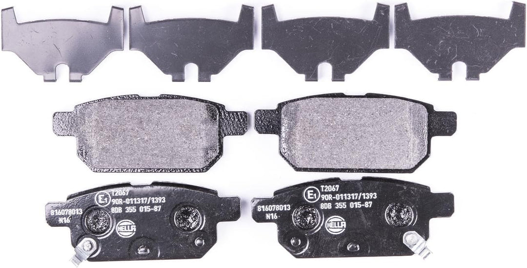 HELLA PAGID 8DB 355 015-871 Bremsbelagsatz - T2067 - Dicke/Stärke: 14.3mm - mit akustischer Verschle