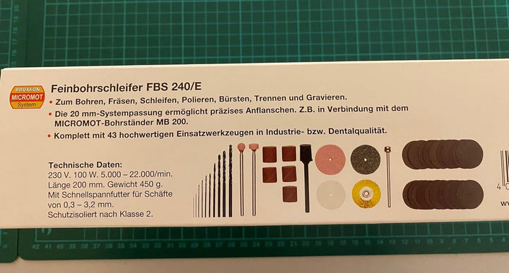 PROXXON MICROMOT Multitool/Feinbohrschleifer FBS 240/E Set mit Schnellspannbohrfutter - inklusive 43