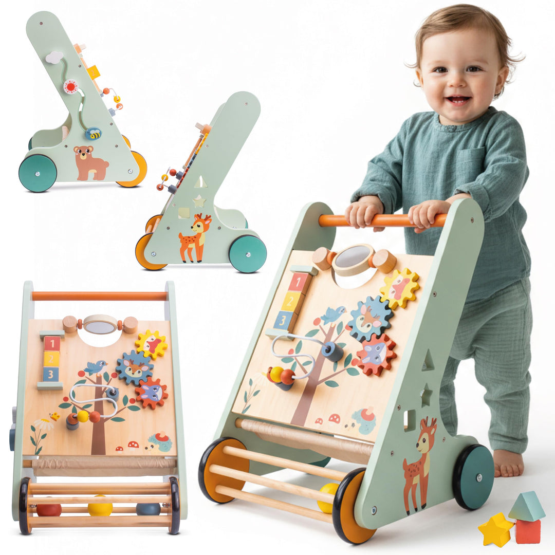 Baby Spiel und Laufwagen Lauflernwagen Spielboard mit interaktivem Spielzeug Räder Für Kinder von 12