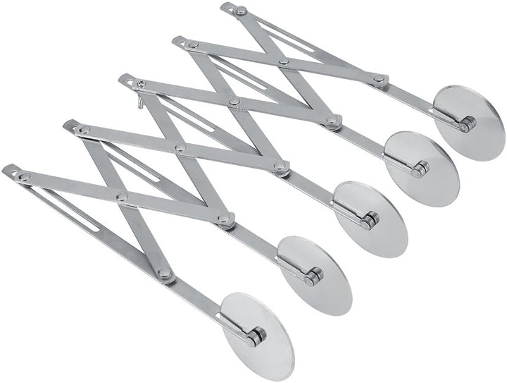 Haofy Teigschneider Pizzaschneider Edelstahl Teig Teiler 5 Rädchen Justierbar Cutter Rollenwerkzeuge