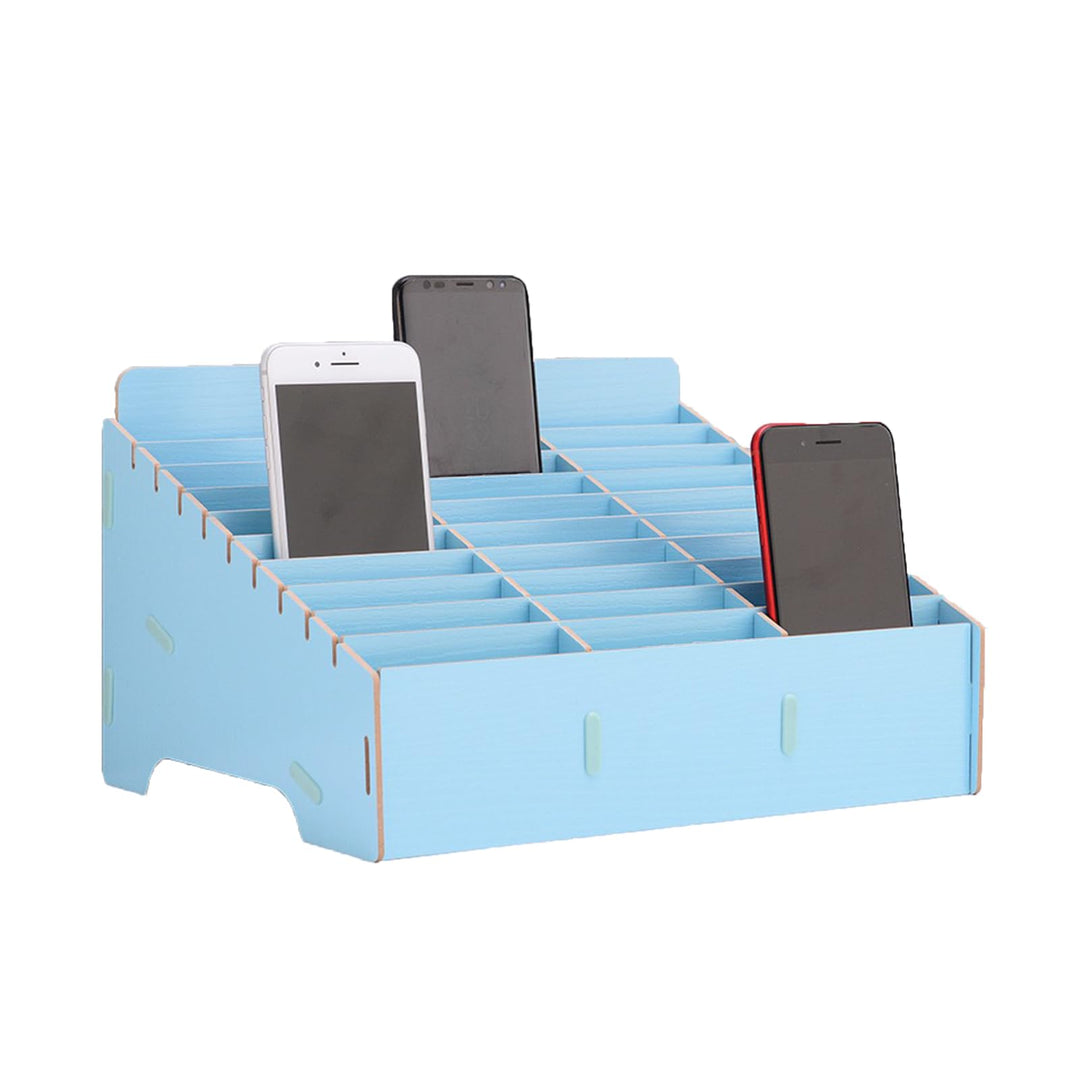 30 Gitter Handygarage Schule, Handy Hotel Aufbewahrungsbox Holz, Multi-Grid-Aufbewahrungsbox FüR Mob