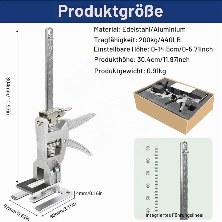 2 Stück Arbeitssparende Armtürverwendung Plattenheber Schrankheber Klemmplatten-Nivelliersystem 8800