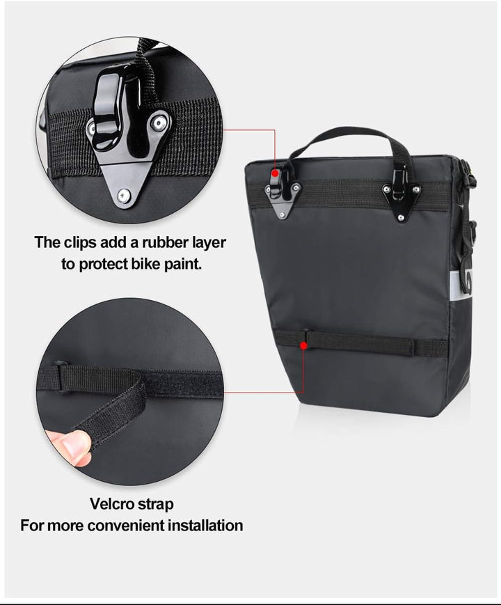 Rhinowalk 3 IN 1 Multifunktional Fahrrad Gepäckträgertaschen 65L Fahrrad Rücksitz Tasche Gepäckträge