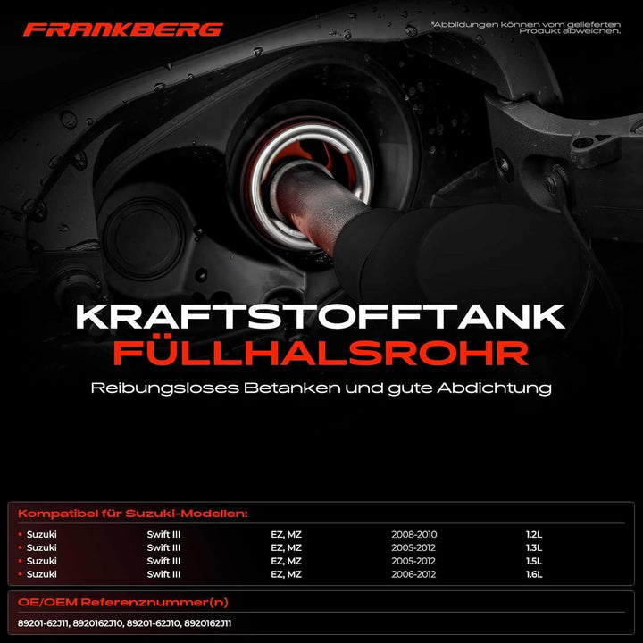 Frankberg Kraftstoffeinfüllrohr Einfüllstutzen Benzin Kompatibel mit Swift III MZ, EZ 1.2L-1.6L 2005