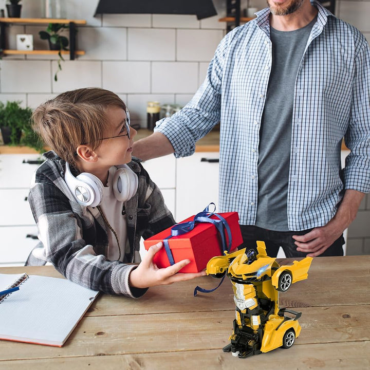 HOTUT Fernbedientes Auto, 1:18 Transformer Roboter Spielzeug mit 2.4GHz Fernbedienung, Polizeiauto -