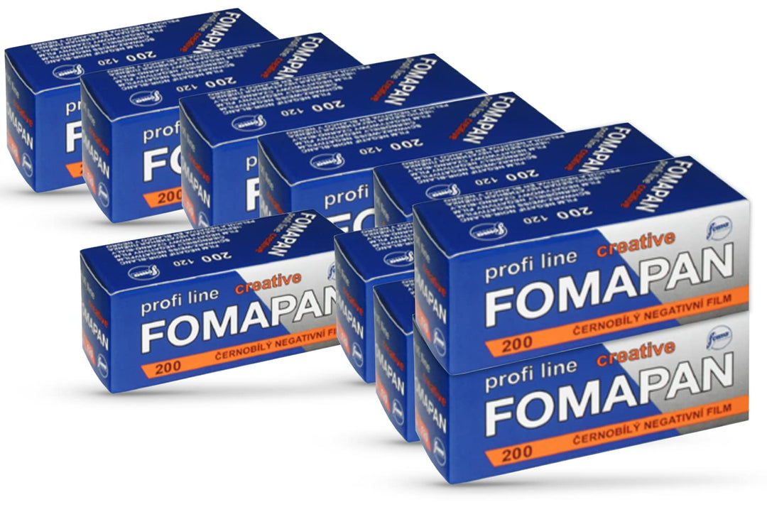 10er Pack FOMAPAN Creative 200 Rollfim/Mittelformat /120 SCHWARZ/WEIss Kleinbildfilm Rollfim 120er 1