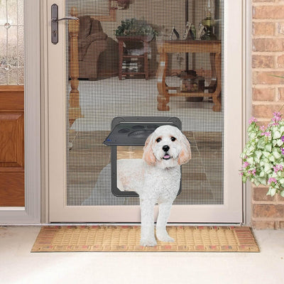 Enjoying Haustier Fliegengitter Tür Hundeklappe für Hunde Katzen Fliegengitter Tür mit Verriegelungs