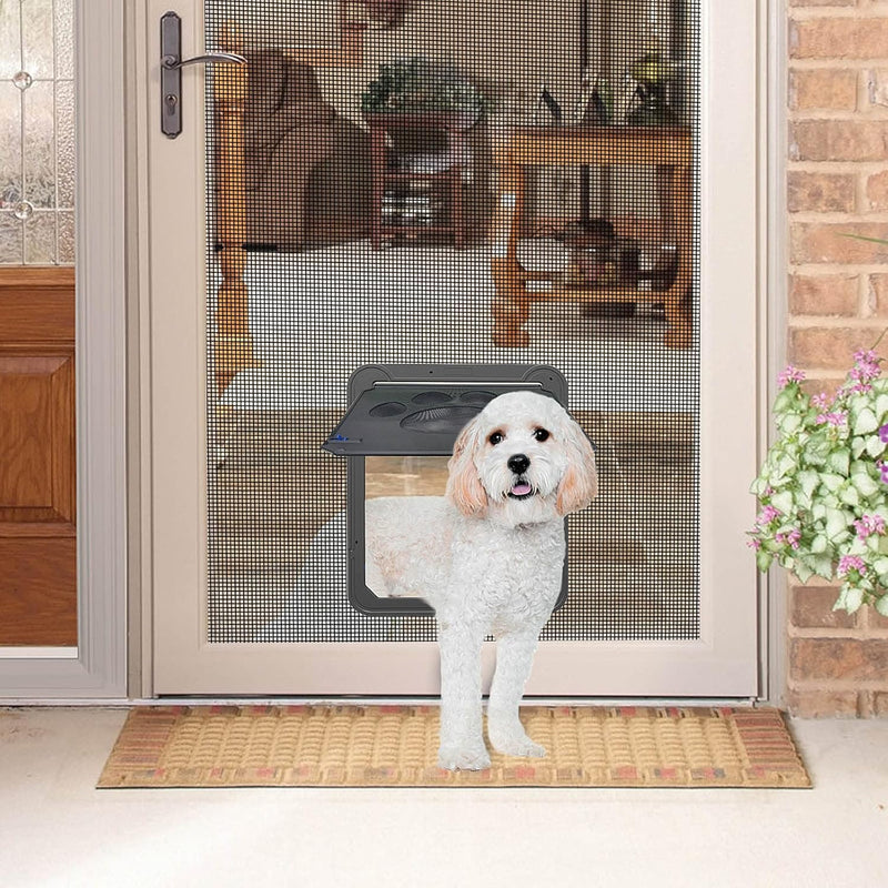 Enjoying Haustier Fliegengitter Tür Hundeklappe für Hunde Katzen Fliegengitter Tür mit Verriegelungs